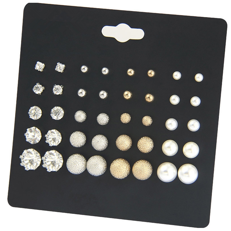 20 for plate size suit pearl earrings female six claw zircon earrings pearl set auger adorn article a one size 6