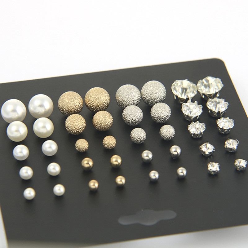 20 for plate size suit pearl earrings female six claw zircon earrings pearl set auger adorn article a one size 4