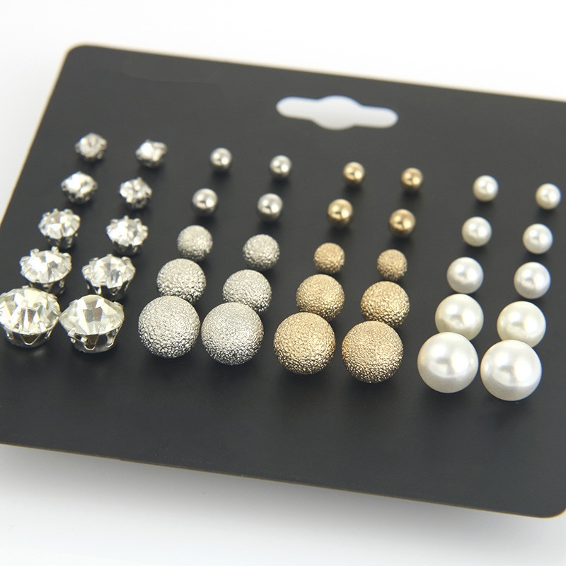 20 for plate size suit pearl earrings female six claw zircon earrings pearl set auger adorn article a one size 11