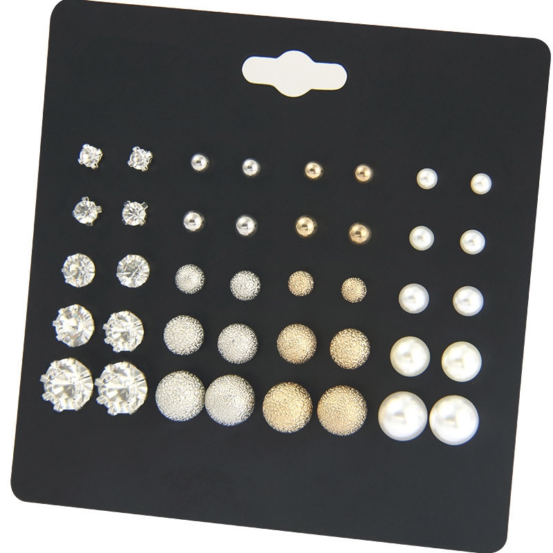 20 for plate size suit pearl earrings female six claw zircon earrings pearl set auger adorn article a one size 7