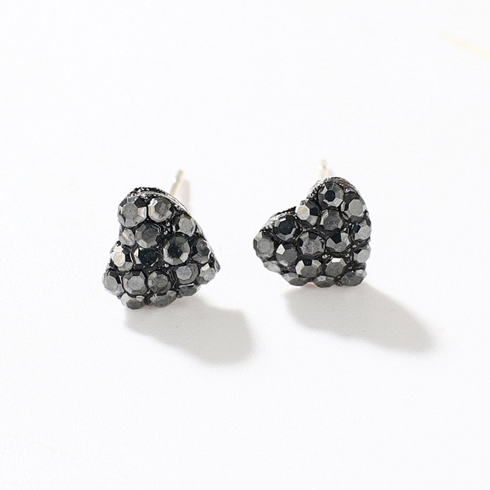 Han edition personality alloy diamond stud earrings pink star earrings female stud earrings,pendants Black star one size 16