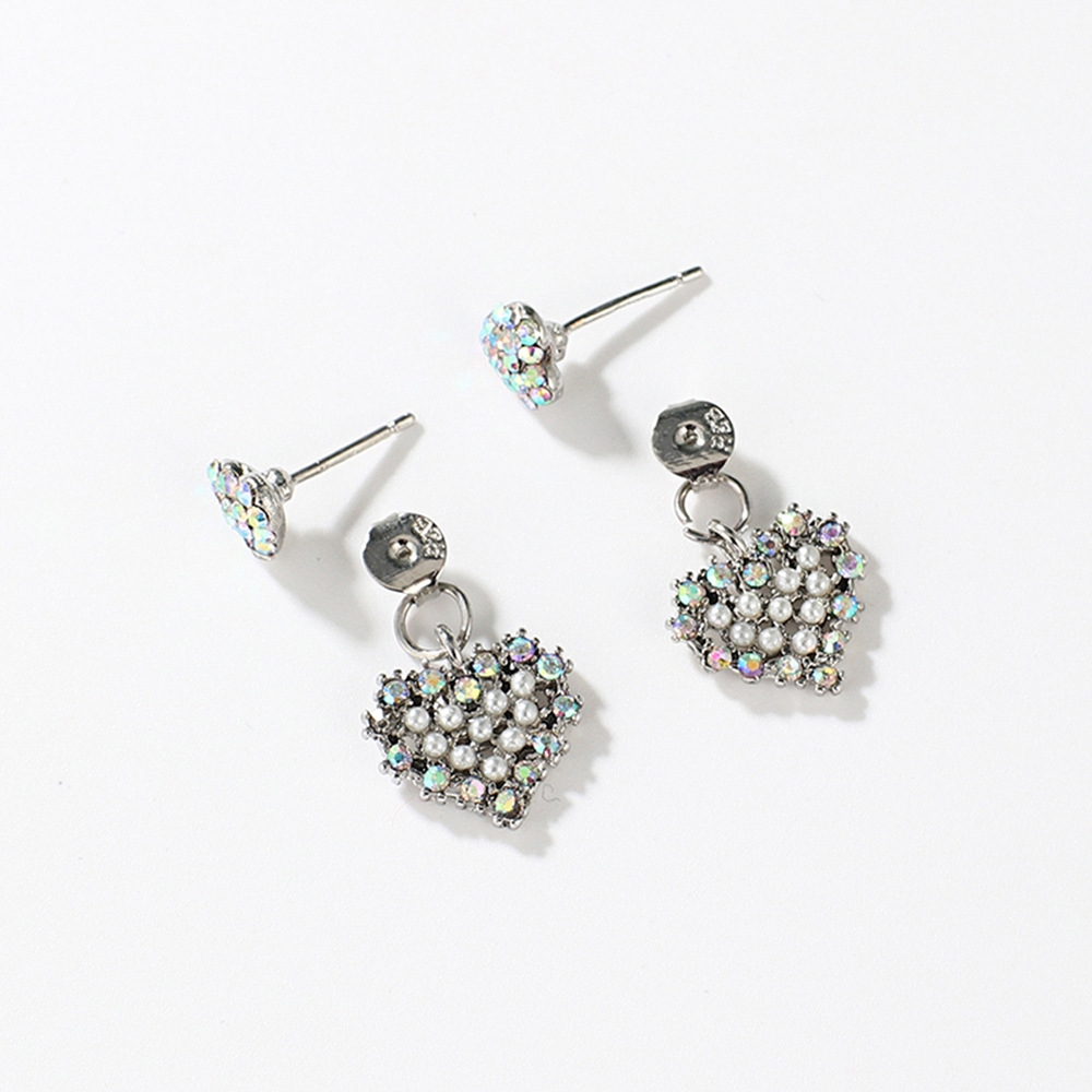Han edition personality alloy diamond stud earrings pink star earrings female stud earrings,pendants Black star one size 11