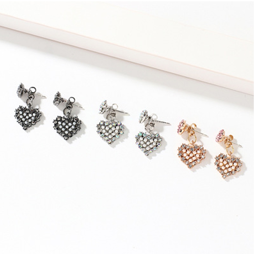 Han edition personality alloy diamond stud earrings pink star earrings female stud earrings,pendants Black star one size 24