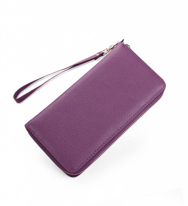 Creative lady leather long purse, zipper purse, high-capacity long wallet, hand bag