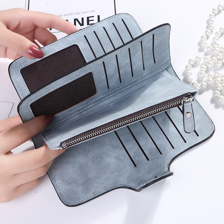 Women Scrub Leather Lady Purses High Quality Ladies Clutch Wallet Long Female Wallet