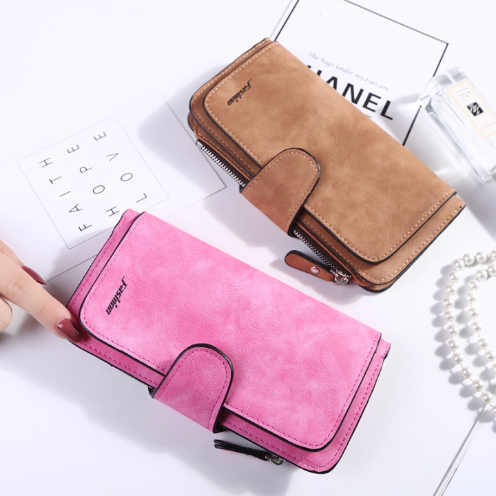 Women Scrub Leather Lady Purses High Quality Ladies Clutch Wallet Long Female Wallet