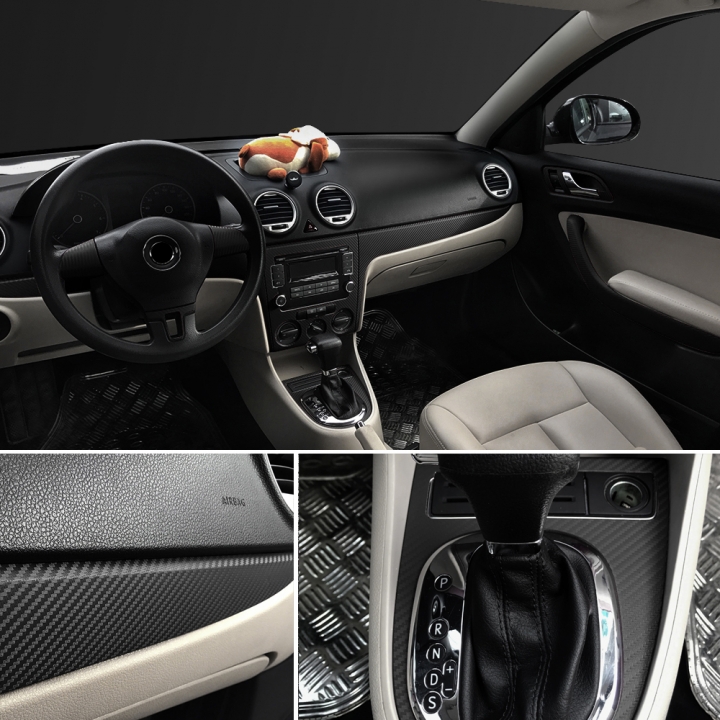 30cmx127cm 3D Carbon Fiber Vinyl Car Wrap Sheet Roll Film Car stickers and Decals Car Styling