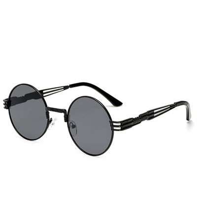 Gothic Steampunk Sunglasses Men Women Metal WrapEyeglasses Round Shades Brand Sun glasses Mirror