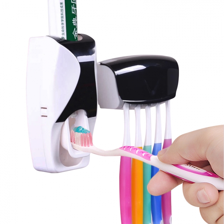 Creative Automatic Plastic Lazy Toothpaste Dispenser 5Toothbrush Holder Bathroom Bathing Accessories