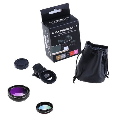 2 In 1 Mobile Phone Lens 0.45x Super Wide Angle 12.5x Macro HD Camera Lens For iPhone 12 11 8 7 6 XS Huawei Xiaomi Samsung