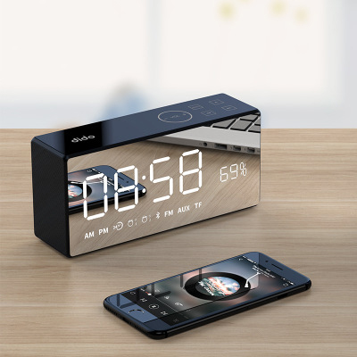 Bluetooth Metal Portable Bass Wireless Mirror Remote Control Speaker 3D Digital Sound Loudspeaker