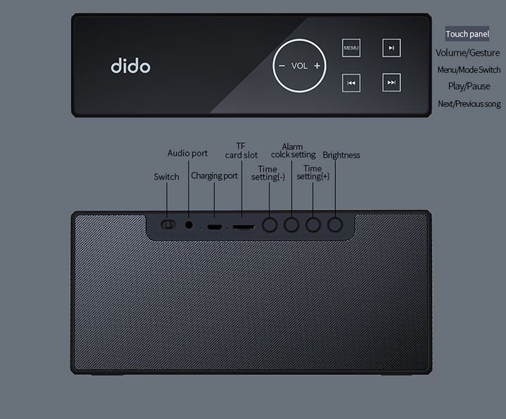 Bluetooth Metal Portable Bass Wireless Mirror Remote Control Speaker 3D Digital Sound Loudspeaker