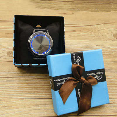 Personality Leather Waterproof LED Watch Men And Women Couple Watch Smart Electronics Casual Watches