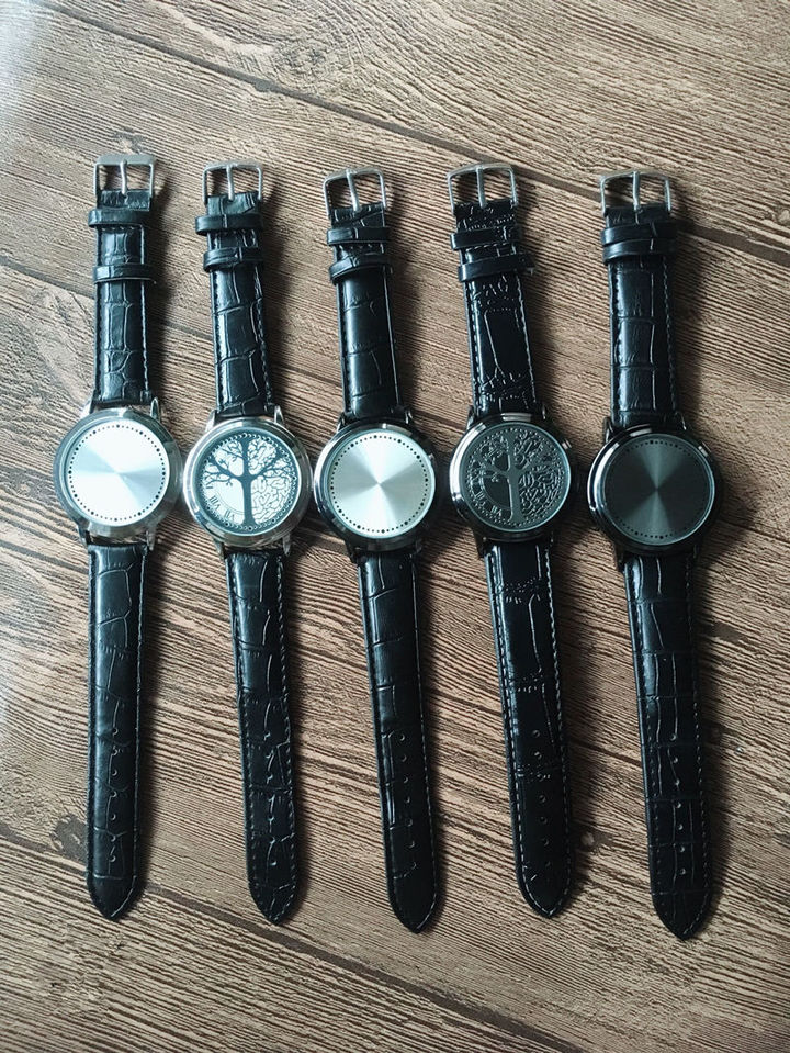 Personality Leather Waterproof LED Watch Men And Women Couple Watch Smart Electronics Casual Watches