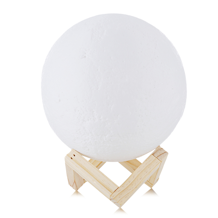 Rechargeable 3D Print Moon Lamp Color Change Touch Switch Bedroom Bookcase Night Light Home Decor