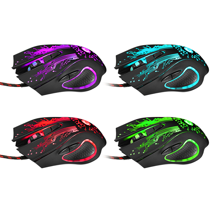 USB Wired Gaming Mouse 6 Buttons LED Optical Professional Pro Mouse Gamer Computer Mice