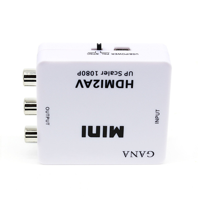 HDMI AV Scaler Adapter HD Video Converter Box HDMI to RCA AV/CVSB L/R Video 1080P Audio Converter