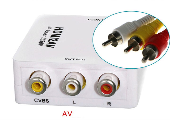 HDMI AV Scaler Adapter HD Video Converter Box HDMI to RCA AV/CVSB L/R Video 1080P Audio Converter