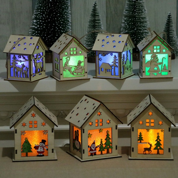 LED Light Wooden Christmas Tree Decorations for the Home of the Decoration Christmas Gift Christmas