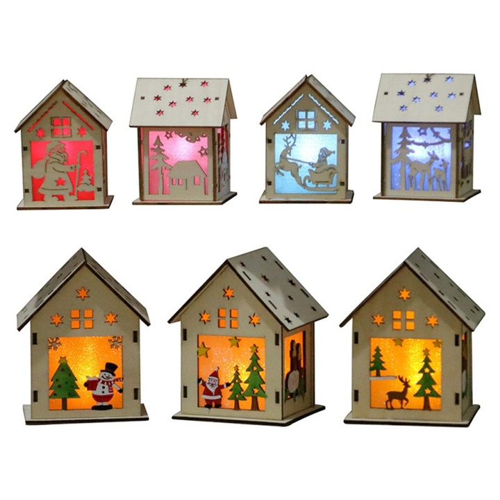 LED Light Wooden Christmas Tree Decorations for the Home of the Decoration Christmas Gift Christmas