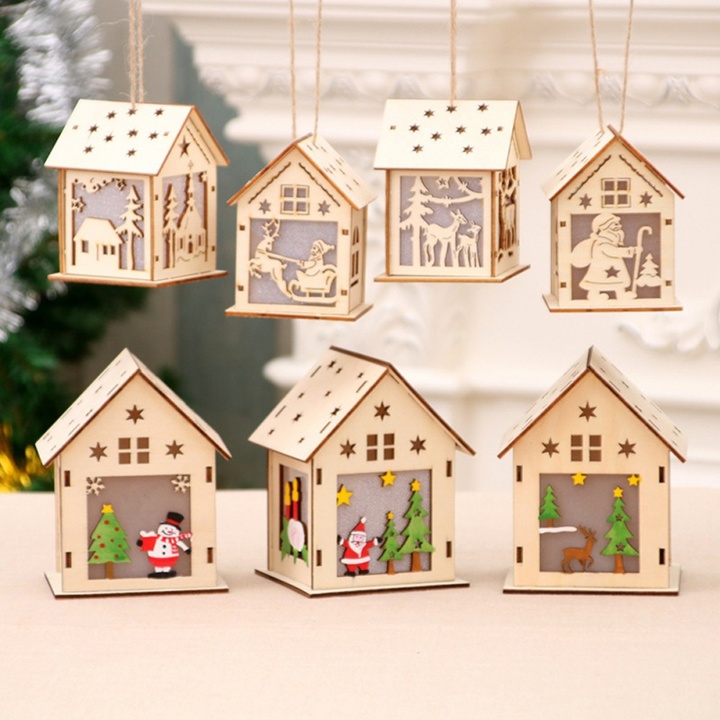 LED Light Wooden Christmas Tree Decorations for the Home of the Decoration Christmas Gift Christmas