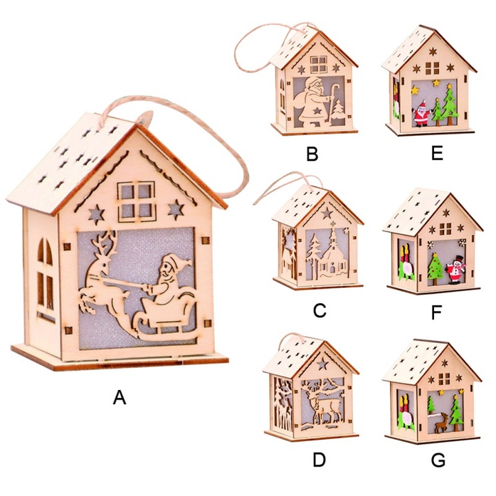 LED Light Wooden Christmas Tree Decorations for the Home of the Decoration Christmas Gift Christmas