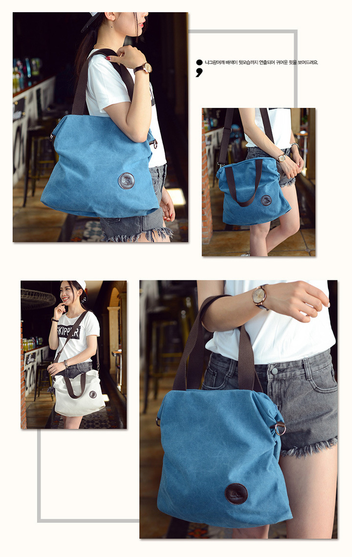 fashion Large Pocket Casual Tote Women's Handbag Shoulder Handbags Canvas Leather Capacity Bags