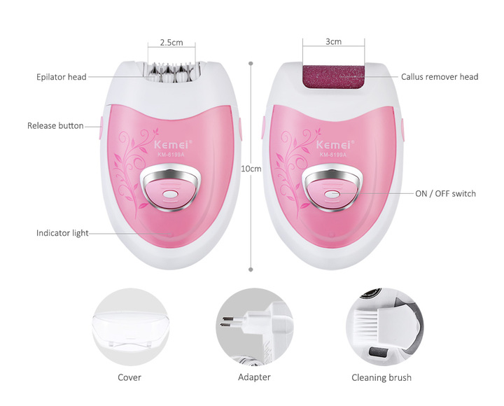 Rechargeable Epilator Cordless Hair Remover Epilator Electric,2 in 1 Rechargeable Electric Epilator