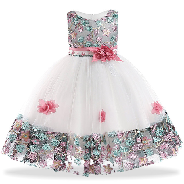 Kids Dresses Girls Party Dress Christmas Girls Dress Children embroidered dress lace princess skirt