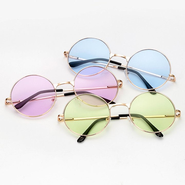 Women's fashion Cute color lens retro round sun glasses personality ocean piece sun glasses