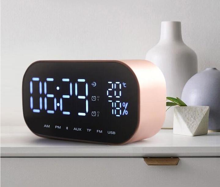 Multifunctional Wireless Bluetooth audio LED Mirror Clock Display Time / Temperature Clocks Speaker