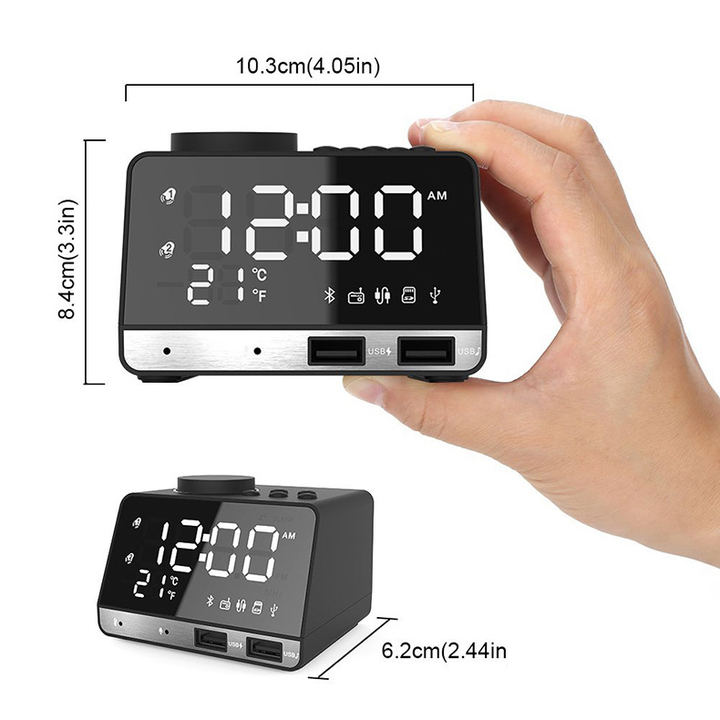 K11 Bluetooth speaker alarm clock audio creative music clock display radio Bluetooth speaker charger