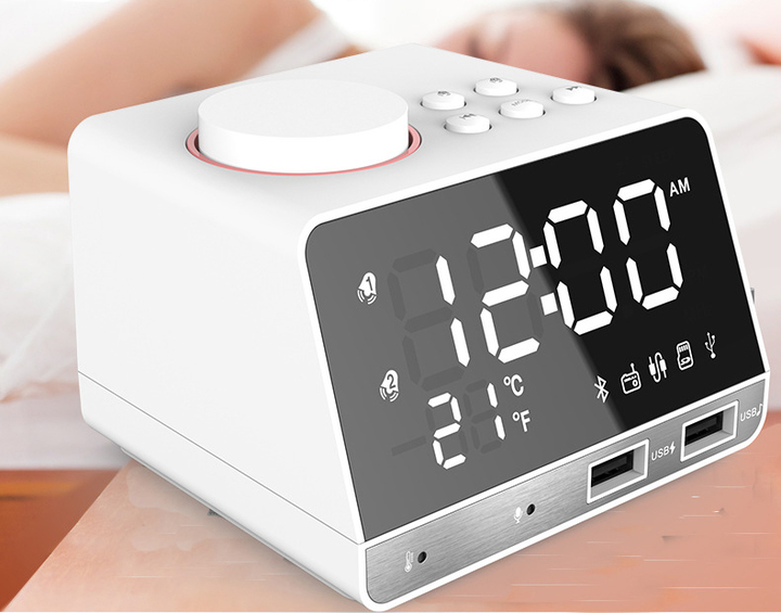 K11 Bluetooth speaker alarm clock audio creative music clock display radio Bluetooth speaker charger