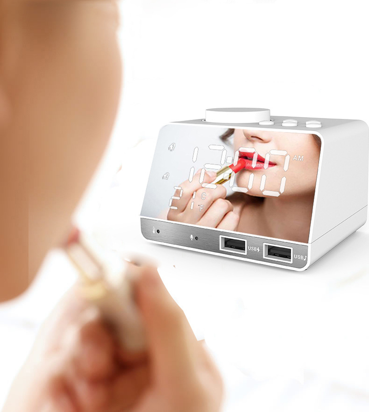 K11 Bluetooth speaker alarm clock audio creative music clock display radio Bluetooth speaker charger