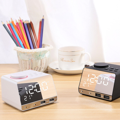 K11 Bluetooth speaker alarm clock audio creative music clock display radio Bluetooth speaker charger