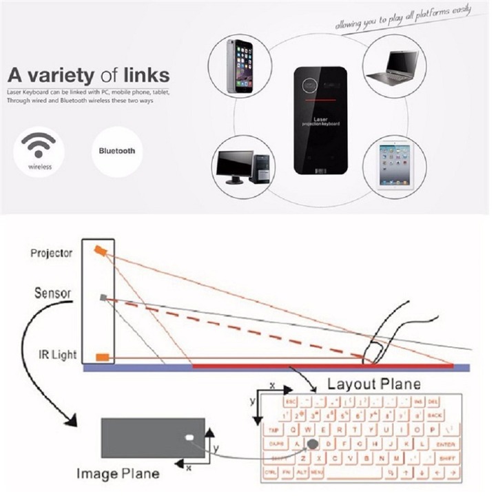 Bluetooth Laser keyboard Wireless Virtual Projection keyboard Portable Mini  Virtual Keyboard