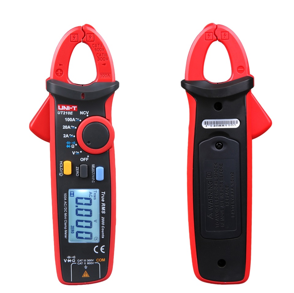 UT210E Mini Digital Clamp Meters AC/DC Current Voltage Auto Range VFC Capacitance Multimeter