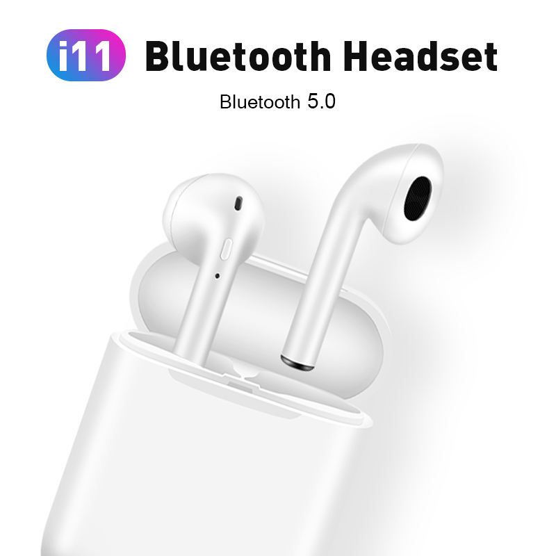 i11 tws Wireless Earphone Bluetooth 5.0 Stereo 3D Headphone TWS Mini Earbuds Headset white+box 1