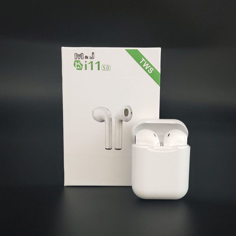 i11 tws Wireless Earphone Bluetooth 5.0 Stereo 3D Headphone TWS Mini Earbuds Headset white+box 11