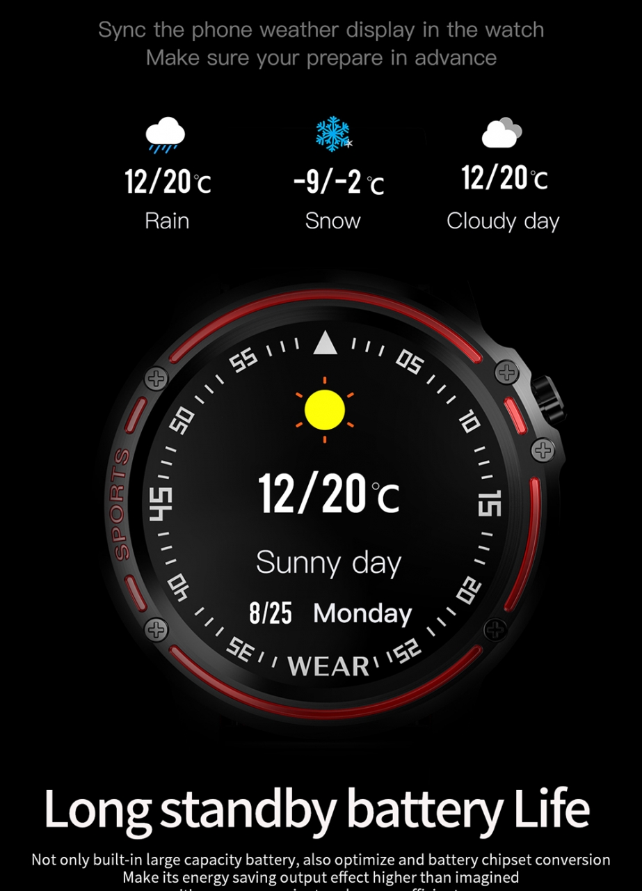 L8 Smart Watch Men IP68 Waterproof Reloj Hombre Mode SmartWatch With ECG PPG Blood Pressure red one size 14