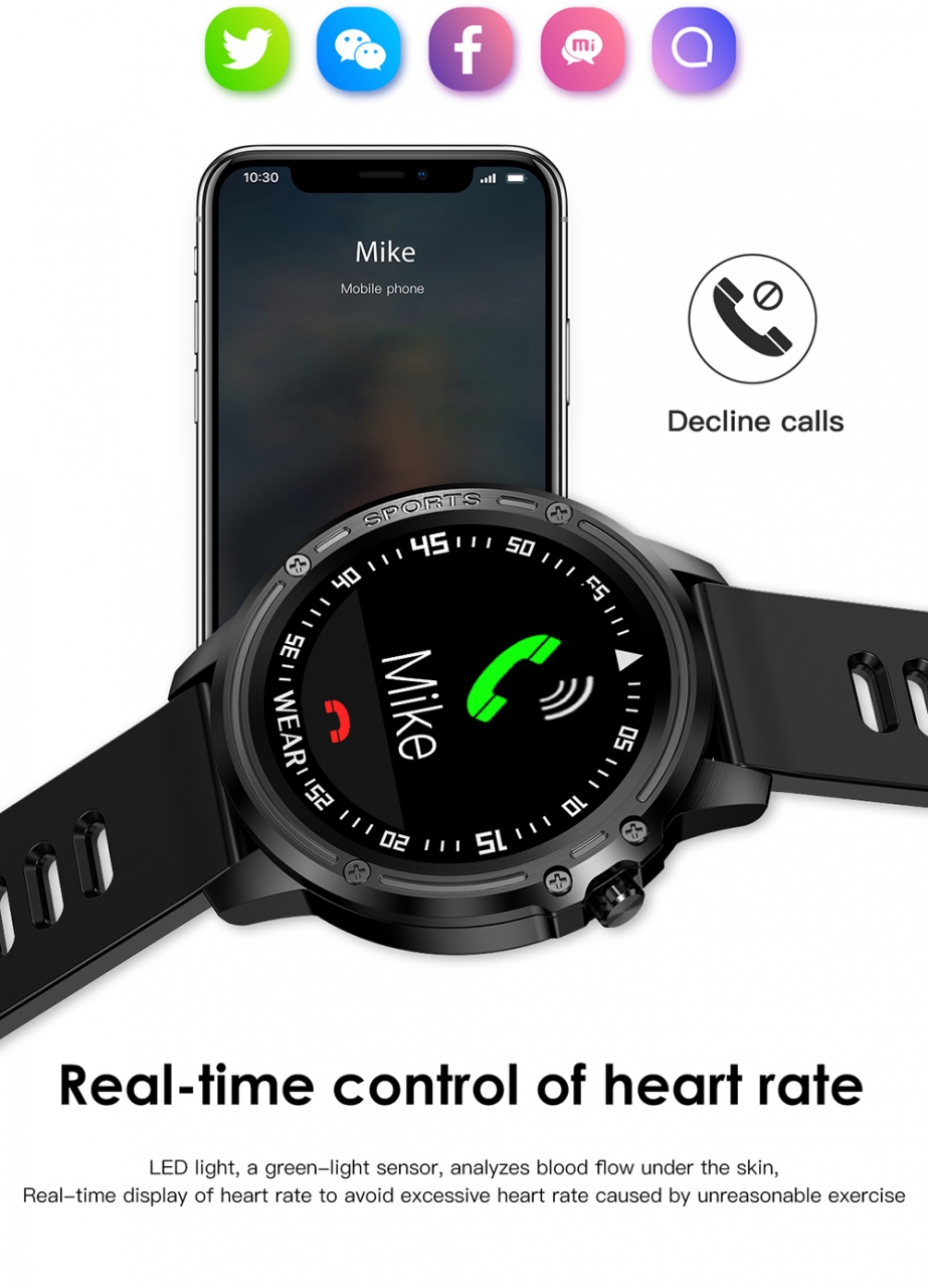 L8 Smart Watch Men IP68 Waterproof Reloj Hombre Mode SmartWatch With ECG PPG Blood Pressure red one size 9