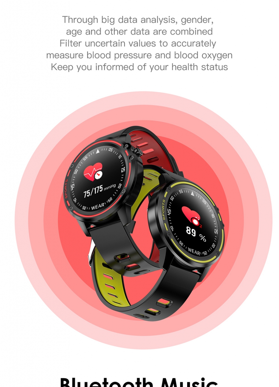 L8 Smart Watch Men IP68 Waterproof Reloj Hombre Mode SmartWatch With ECG PPG Blood Pressure red one size 12