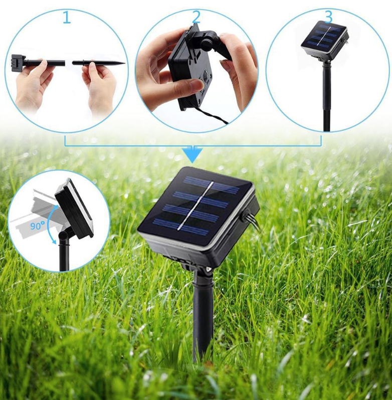 Solar energy 7M 50 LED garland String Fairy ball Light For Wedding Christmas holiday decoration
