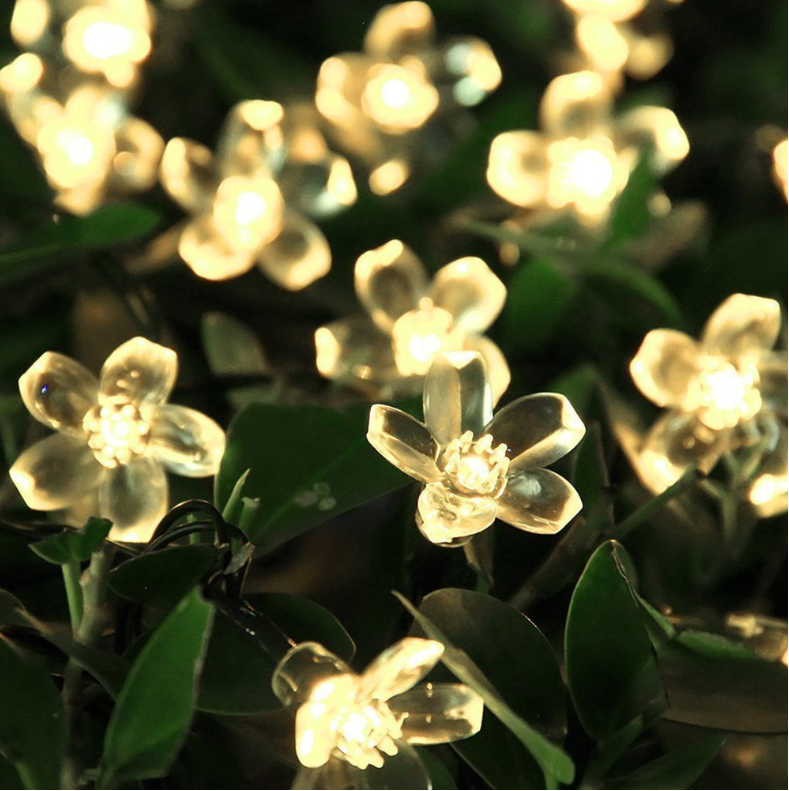 LED Solar 7 Meter 50 Lights Cherry Blossom Waterproof Light Power RGB Garden Christmas