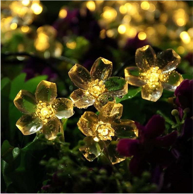LED Solar 7 Meter 50 Lights Cherry Blossom Waterproof Light Power RGB Garden Christmas