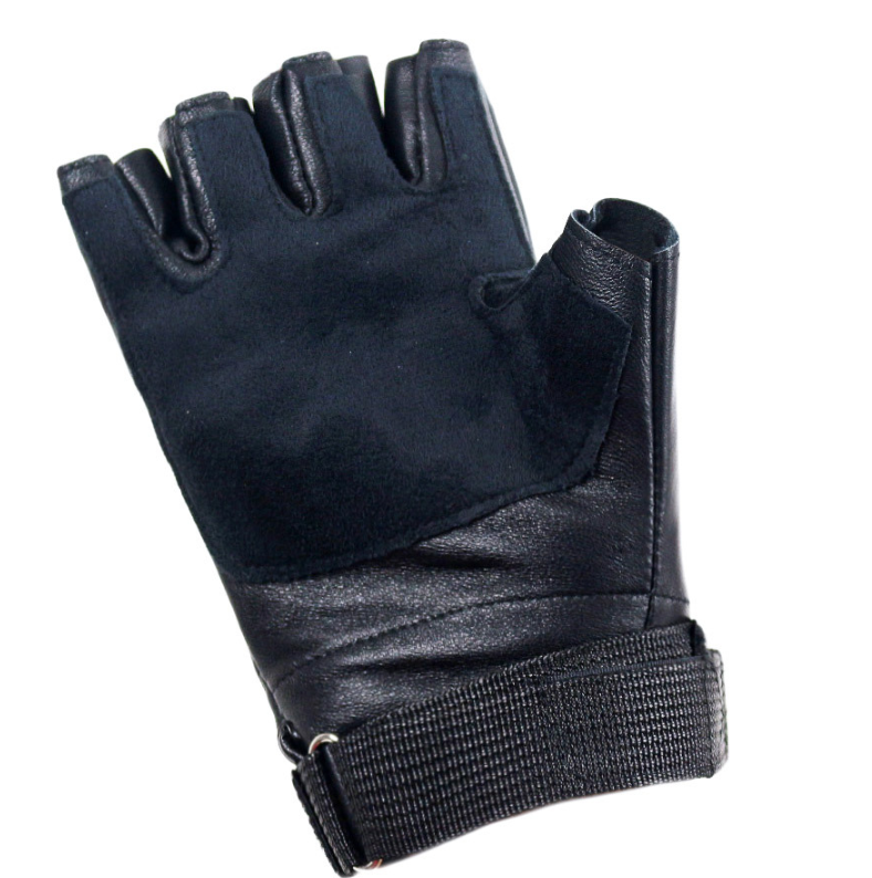 Leather half-finger gloves men driving sports non-slip fingerless riding tactical leisure warm