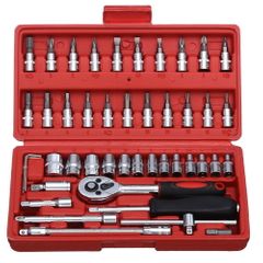 46 PCS Car Hand Tool Sets Repair Tool Kit Mechanical Tools Box for Home DIY 1/4