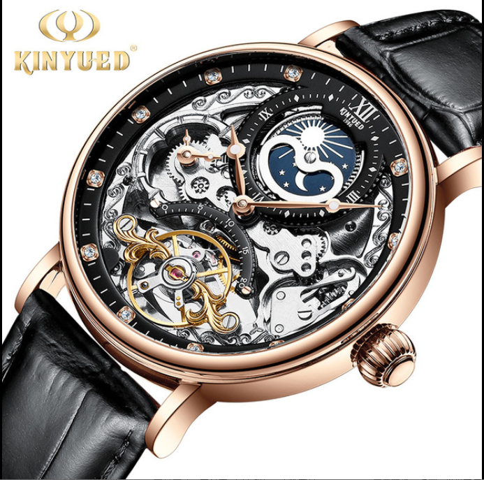 Skeleton Watches Mechanical Automatic Watch Men Tourbillon Sport Clock Casual Business Moon Wrist