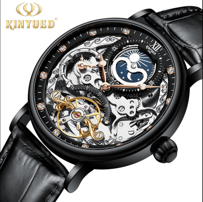 Skeleton Watches Mechanical Automatic Watch Men Tourbillon Sport Clock Casual Business Moon Wrist