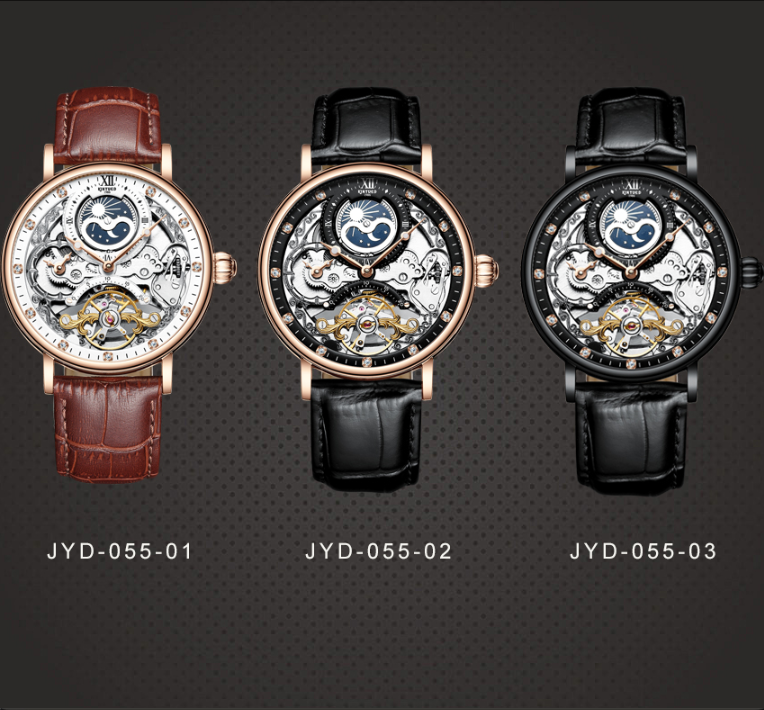 Skeleton Watches Mechanical Automatic Watch Men Tourbillon Sport Clock Casual Business Moon Wrist